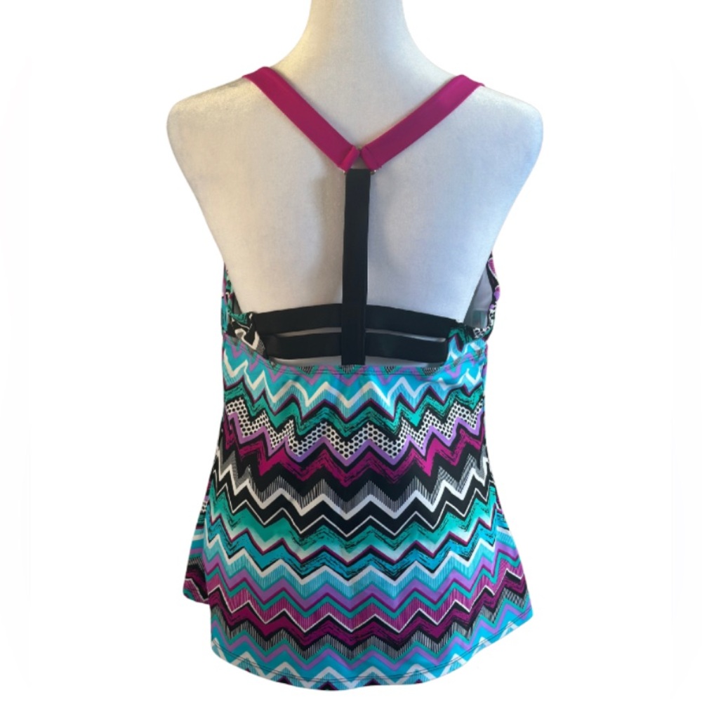 Colorful Chevron Tankini Swim Top - Picture 2 of 5